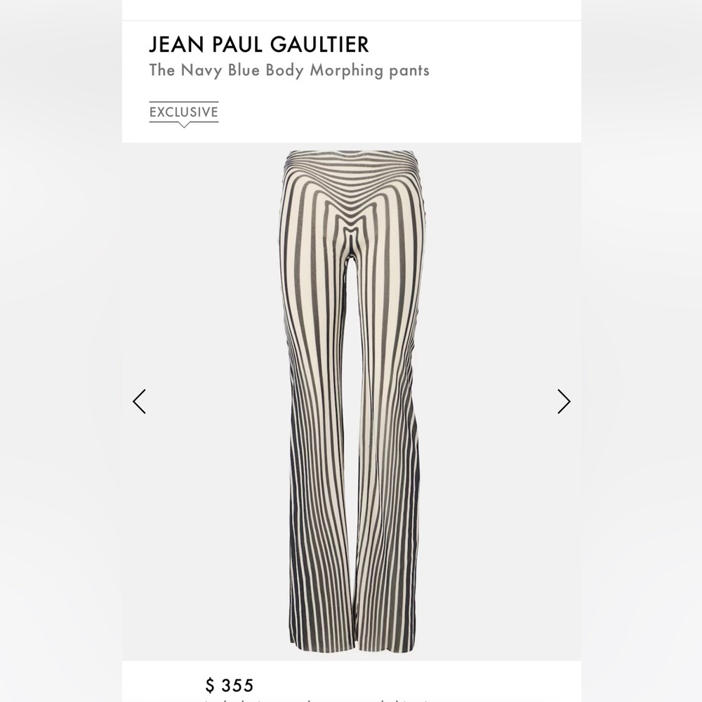 Jean Paul Gaultier Black and Cream Striped Body Morphing Pants